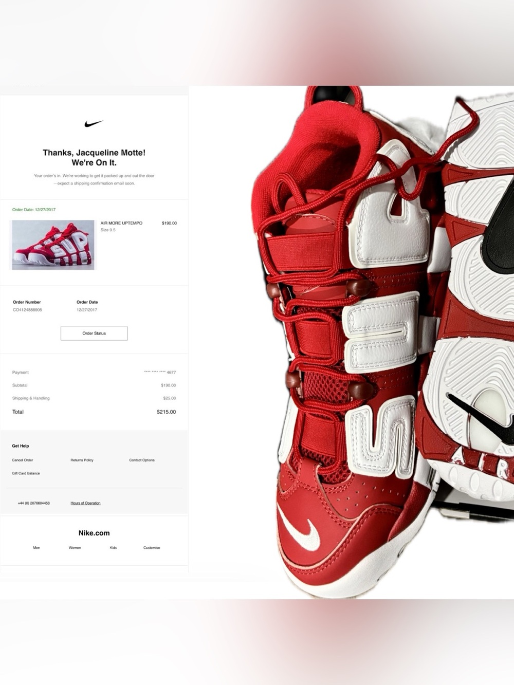 University Red and White Athletic Sneakers M 9.5 - Picture 2 of 5